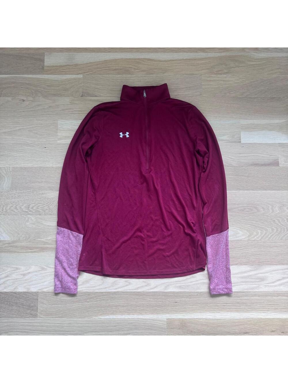 Under Armour HeatGear Burgundy Full Zip Athletic Jacket